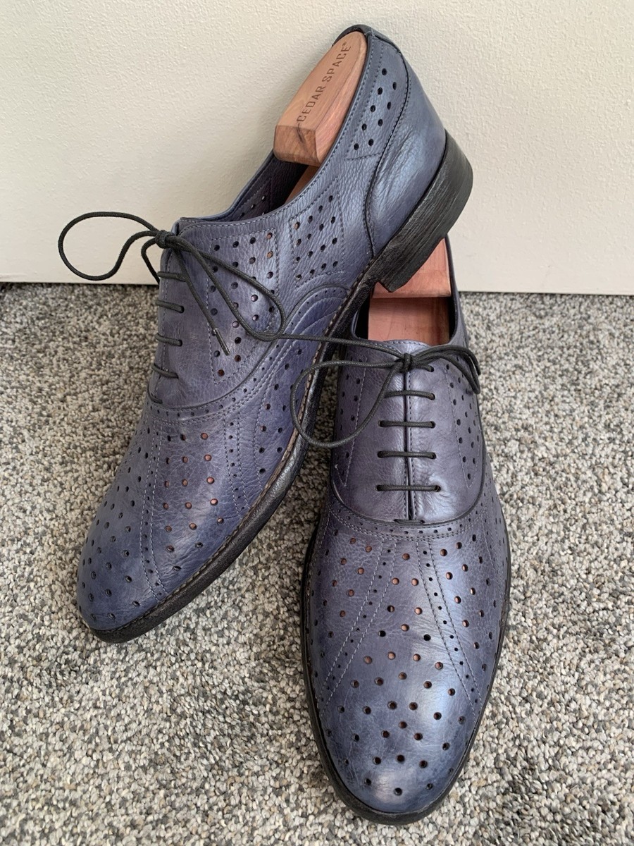 Paul Smith Blue Laser Cut Leather Oxford Men display picture 3