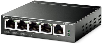 TP-Link TL-SG105PE 5-Port Gigabit (4x PoE+) L2 Smart Switch, RJ45, 65W, BRANDNEU