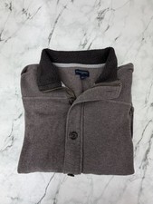 Banana Republic Sweater Jacket Men's XXL Bomber Cardigan Full Zip Cotton Sherpa