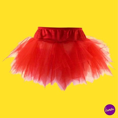 YUMMY BEE Damen Lagenlook Tüll Tutu Rock, rot, UK 2XL