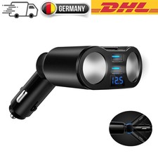 2-Fach Verteiler Kfz Auto f&uuml;r 12V/24V Zigarettenanz&uuml;nder Doppelsteckdose Adapter