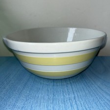 T G GREEN Cornish Ware Yellow & White Stripe Large Kitchen Bowl 10"