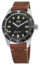 Oris Divers Sixty-Five Automatic Brown Leather Date Mens Watch 733 7720 4054-LS