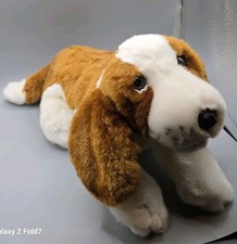 Animal Alley Toy's R Us Bassett Hound Plush Puppy Dog 1999 Brown White 15" Long