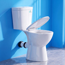 Rear Discharge Toilet with 19 Inch ADA Tall Toilet Bowl
