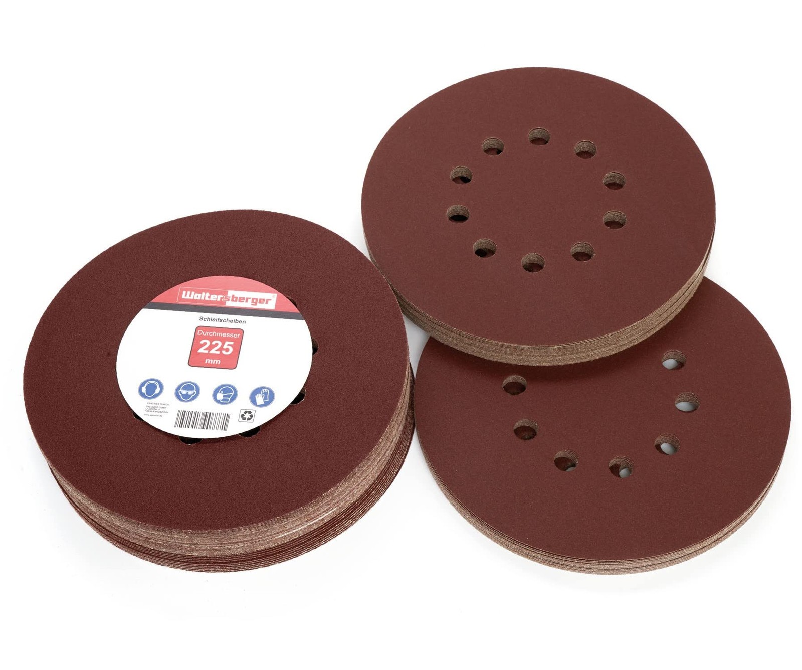 50 disques abrasifs Ø 225mm assortis P40 à P180 pour ponceuse girafe