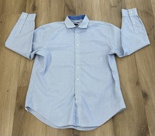 CALVIN KLEIN Men s Dress Shirt Slim Fit Long Sleeve Button Up Non-Iron Blue 16.5