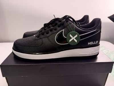 (NEW mens Size 10.5 US) Nike Urbanstar Air Force 1 '07 LX HELLO Pack Black/White