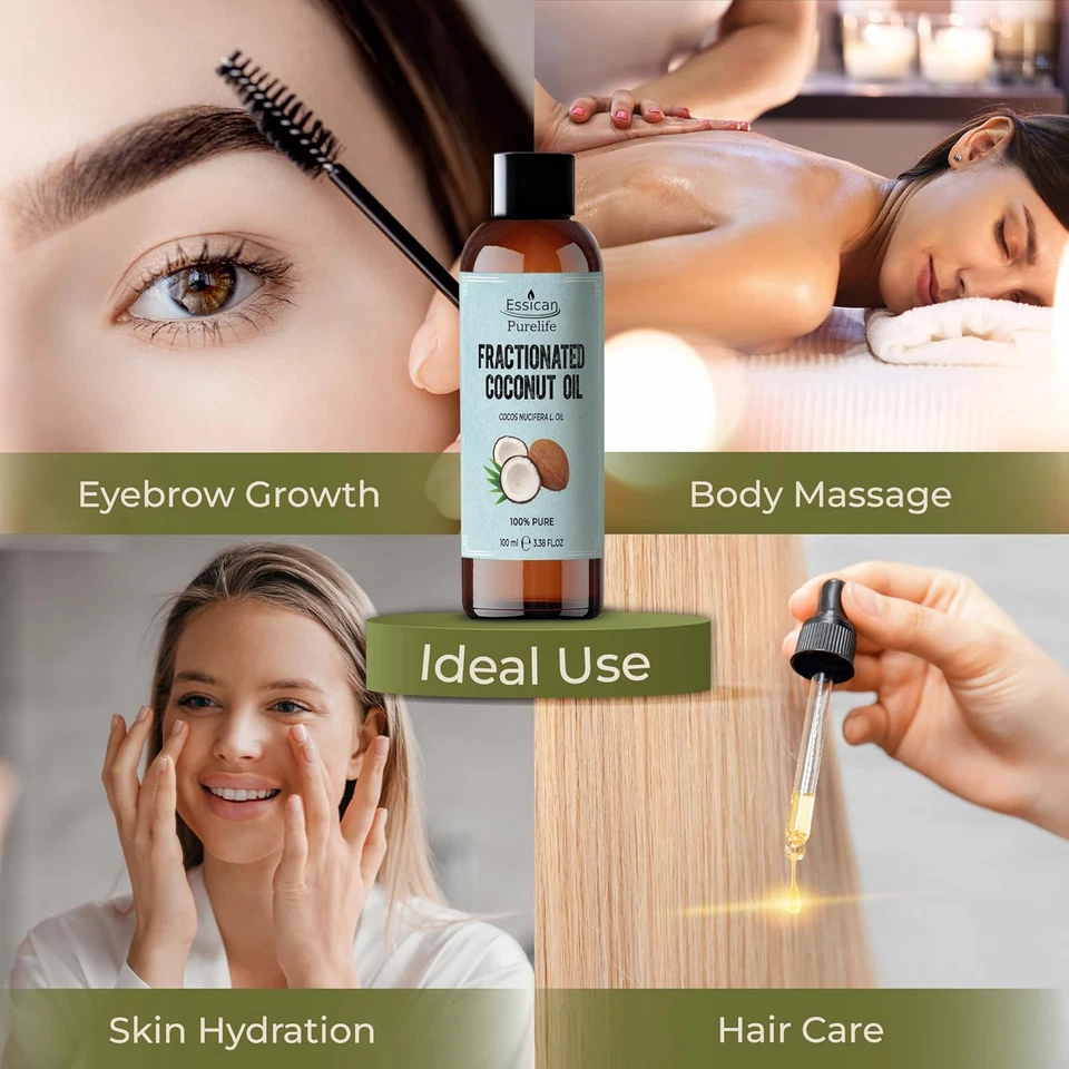 Olio Di Cocco Liquido Puro 100Ml, Olio Di Cocco Frazionato MCT per Pelle, Capell - Immagine 4 di 4