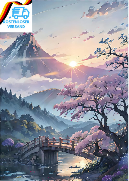 Mxjsua Diamant Painting Erwachsene, Blumen Berge Landschaft Diamond Painting Set-image