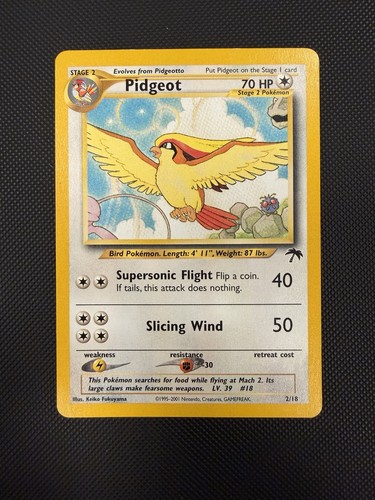 Pokemon TCG Pidgeot 02/18 Southern Islands Promo Regular English 70 HP Stage 2