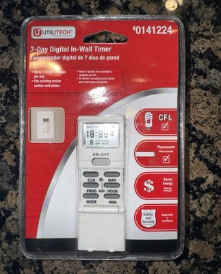 Utilitech 7-Day Digital In-Wall Timer Wall Switch 125V 15A White 0141224