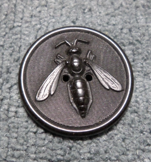 Antique Goodyear Rubber 1851 Picture Button WASP COMPANY
