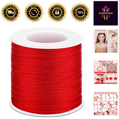 UV Resistant 0.8mm Red Nylon String - Perfect for Beading & Crafts, 360 Feet