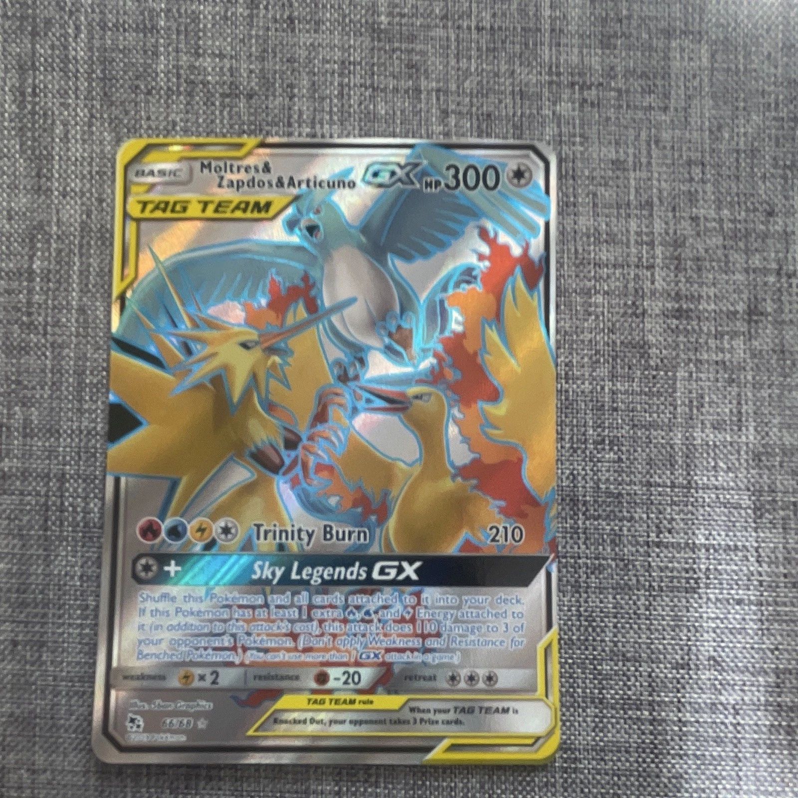 Moltres & Zapdos & Articuno GX Full Art Ultra Rare 66/68 Hidden Fates Holo 300 …
