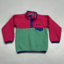 Patagonia Sweater, Pink Synchilla Pullover Fleece Snap, Youth Kids, Size: 4T
