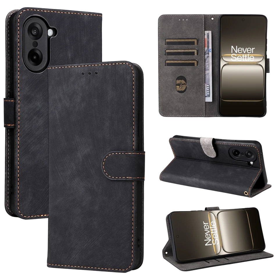 For Oneplus Nord CE5 ,  Retro RFID Leather Wallet Card Phone Case Cover - Image 2 of 4