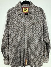 Cinch Classic Cowboy Collection Western Shirt Men  s Large Brown Blue Geo 403