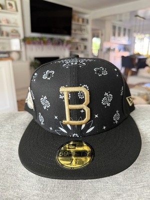 Baltimore Orioles New Era B-More Noir Paisley MLB 59fifty Fitted Hat Size 7 5/8