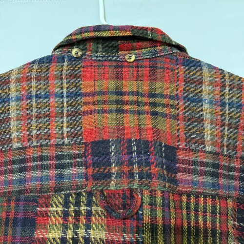 Vintage Paragraff Mens XL Red Multicolor Knit Plaid Wool Blend Button Up Jacket - Picture 6 of 7