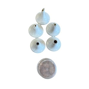 PAMPERED CHEF Easy Accent Decorator #1778 Replacement Tips (5) And Lid
