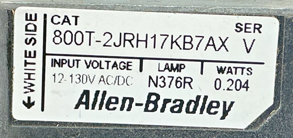 Nuevo Allen Bradley 800T-2JRH17KB7AX Ser V Interruptor Selector Rojo LED Sin Tapa - Sin Caja Foto 2 de 4