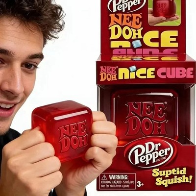 Schylling NeeDoh Nice Cube  Squeezable Sensory Fidget for Stress Relief Red Colr