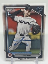 Aiden May 2024 Bowman Draft BD-91 Miami Marlins Baseball Card SIGNED