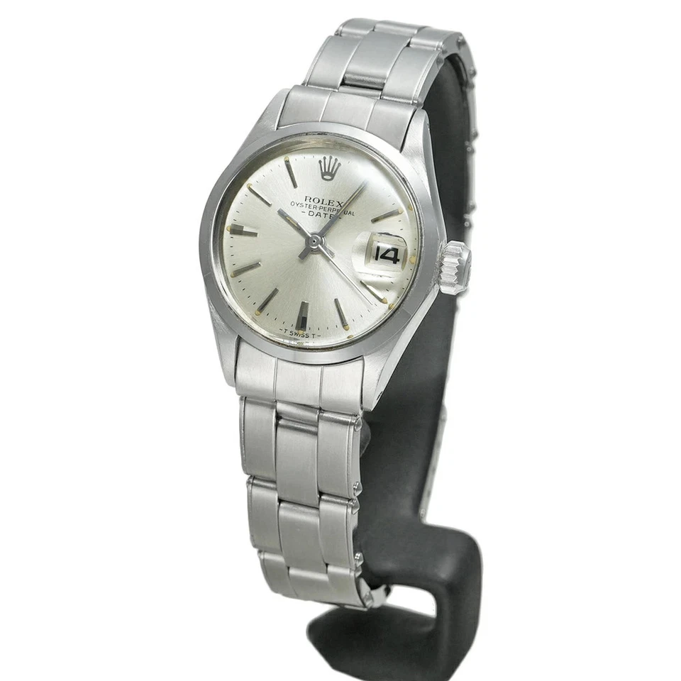 ROLEX Oyster Perpetual Date 6516 Silber Damenuhr gebraucht #91330 - Bild 3 von 4