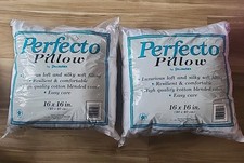 2 Vtg. Perfecto Pillows By Pillowtex 16 X 16 Made In The USA Luxurious Loft