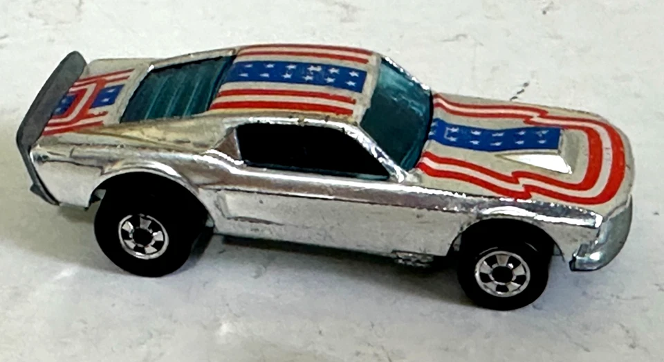 1974 Hot Wheels Blackwall Ford Mustang Stocker Stars & Stripes Super Cromado! - Imagem 2 de 4