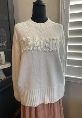 Iris Von Arnim Cashmere Sweater Pullover Jumper Ivory Imagine M Long Sleeve Flaw
