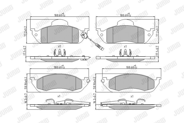 Jurid 573034J Brake Pad Set, Disc Brake For MERCEDES-BENZ-image