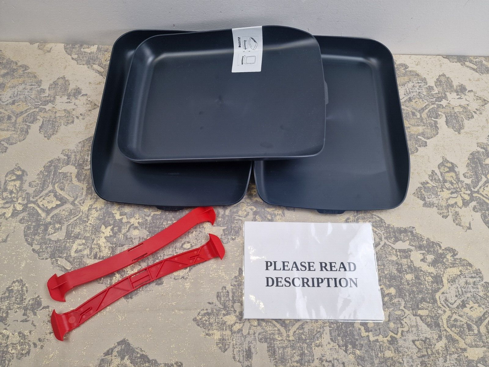 Leitz A4 Letter Tray, Set Of Three, Cosy Range, Velvet Grey, 53582089