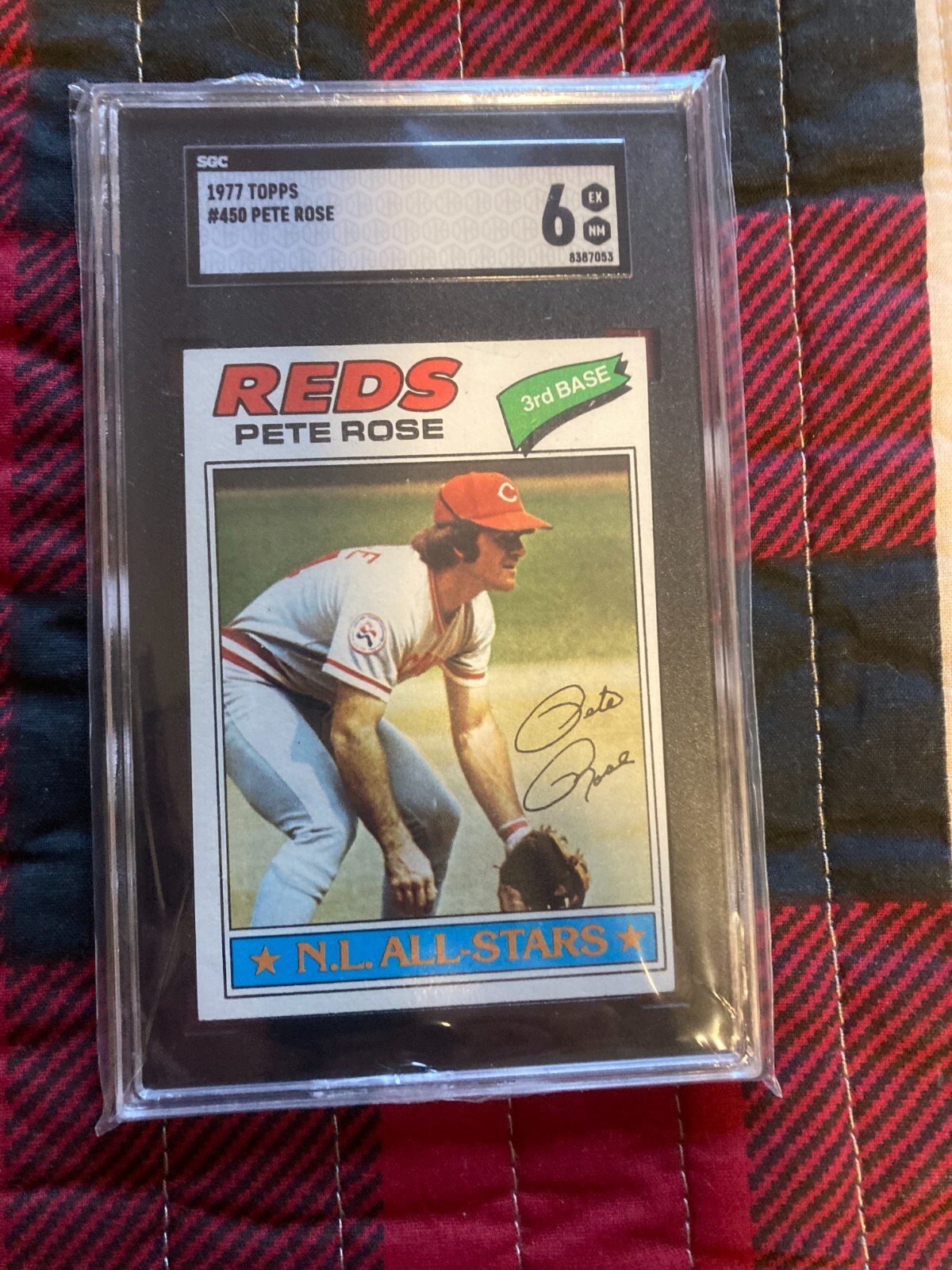 1977 TOPPS PETE ROSE #450 REDS GRADED SGC 6 EX-MT