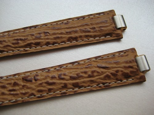 GENUINE MUST 21 CARTIER WATCH STRAP BAND 16.70 x 14 mm BEIGE SHARKSKIN LEATHER - Picture 2 of 11
