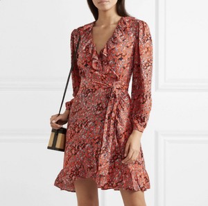 maje leopard wrap dress