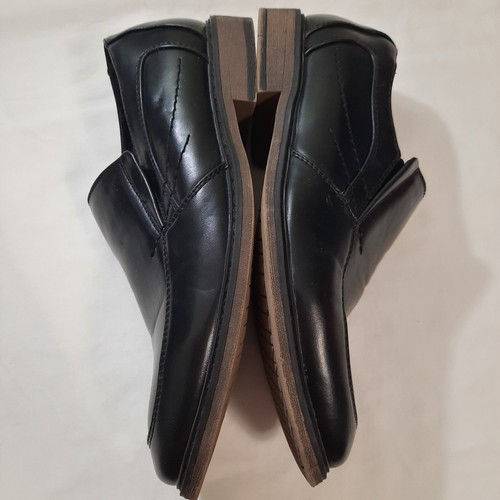 Madison Avenue Mens Boys Loafers 5M Dress Shoes Black Apron Toe - Picture 7 of 9