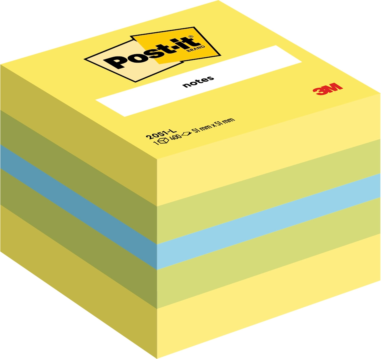 Post-it® 3M Post-It Notes - Mini Cubo Colori Assortiti Azzurro 5,1X5,1Cm NUOVO