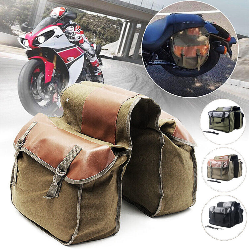 Motorcycle Bike Saddle Bags Throw Over Panniers Travel Expandable