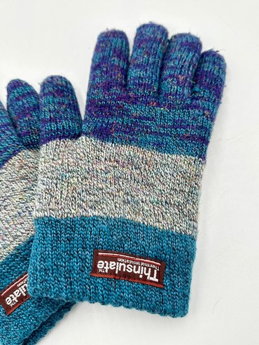 Thinsulate Unisex Adult Teen Multicolor Blue Thread Wool Warm M/L Vintage VTG - Picture 2 of 3