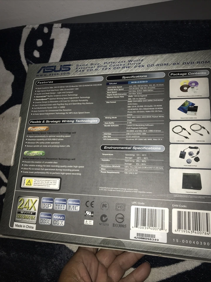 ASUS External Slim Drive DVD-RW Dvd Rom Drive 24X Sealed Box USB2.0 IEEE1394 - Image 2 of 4