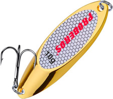 PROBEROS Fishing Spoons Lures Bass Baits Jigging Bait 50G-1.76oz, 10PCS Gold 