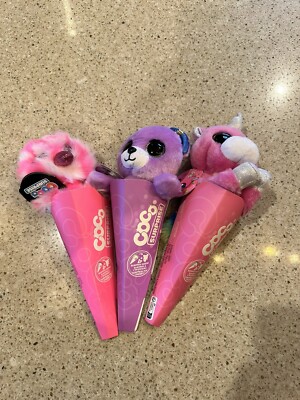 Zuru Coco Surprise Cone Surprise Collectable Lot of 3 NWT- Fizzy,Flapper& Spritz