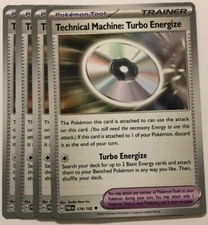 4x Technical Machine Turbo Energize 179/182 x4 Paradox Rift Pokemon Playset