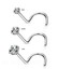 20G Square CZ Prong Set Nose Bone 316L Surgical Steel Nose
