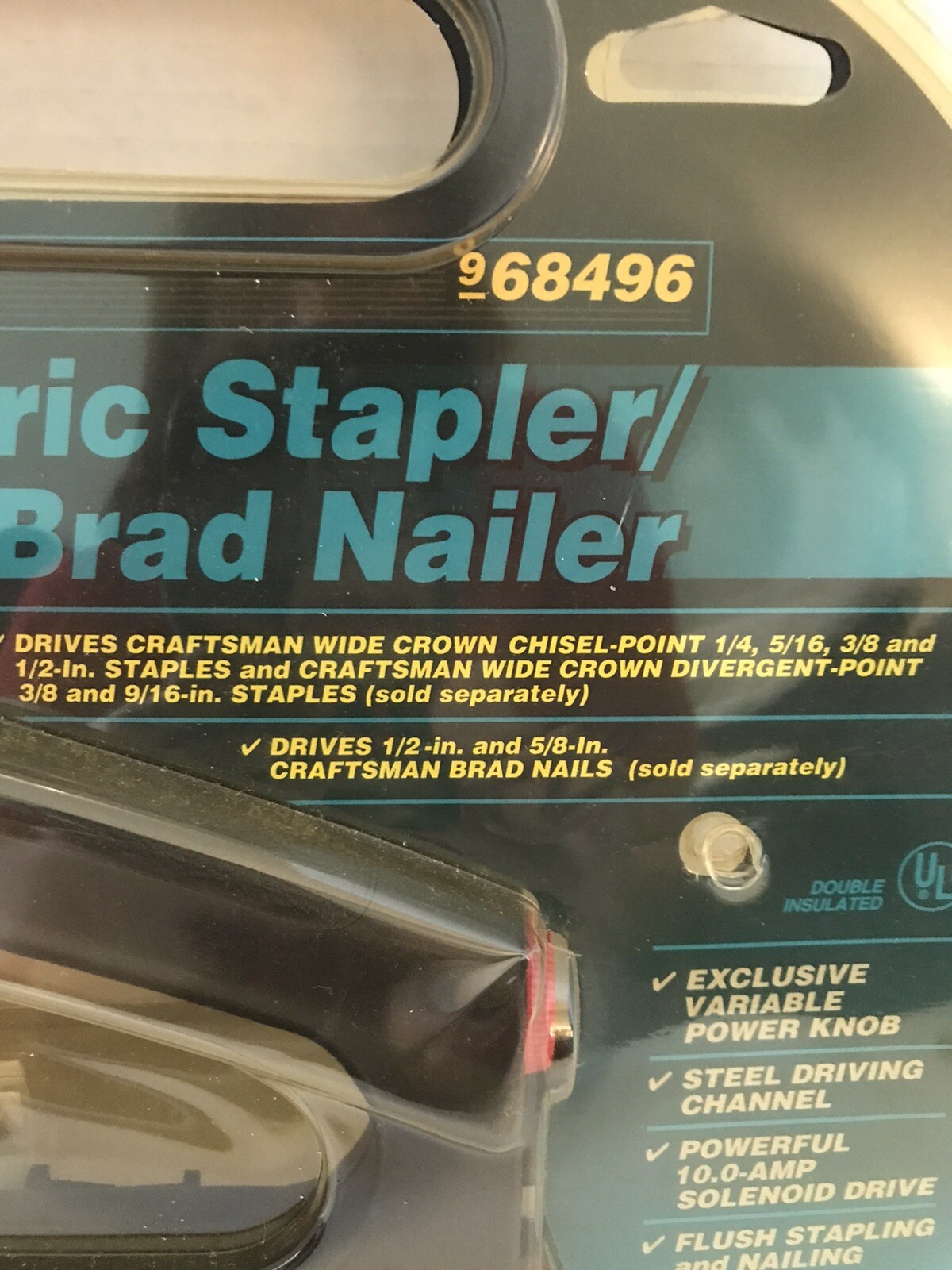 VINTAGE Craftsman 968496 Electric Stapler Brad Nailer w/ Adjustable