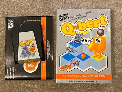 ATARI 2600 Q BERT QBERT CART PATRONE BEDIENUNGSANLEITUNG MIT BOX (OHNE EINSATZ)