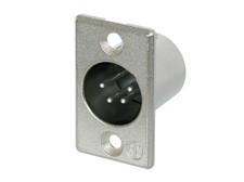 NEUTRIK NC4MP 4 pole male receptacle, solder contacts, Nickel housing,Silver Con