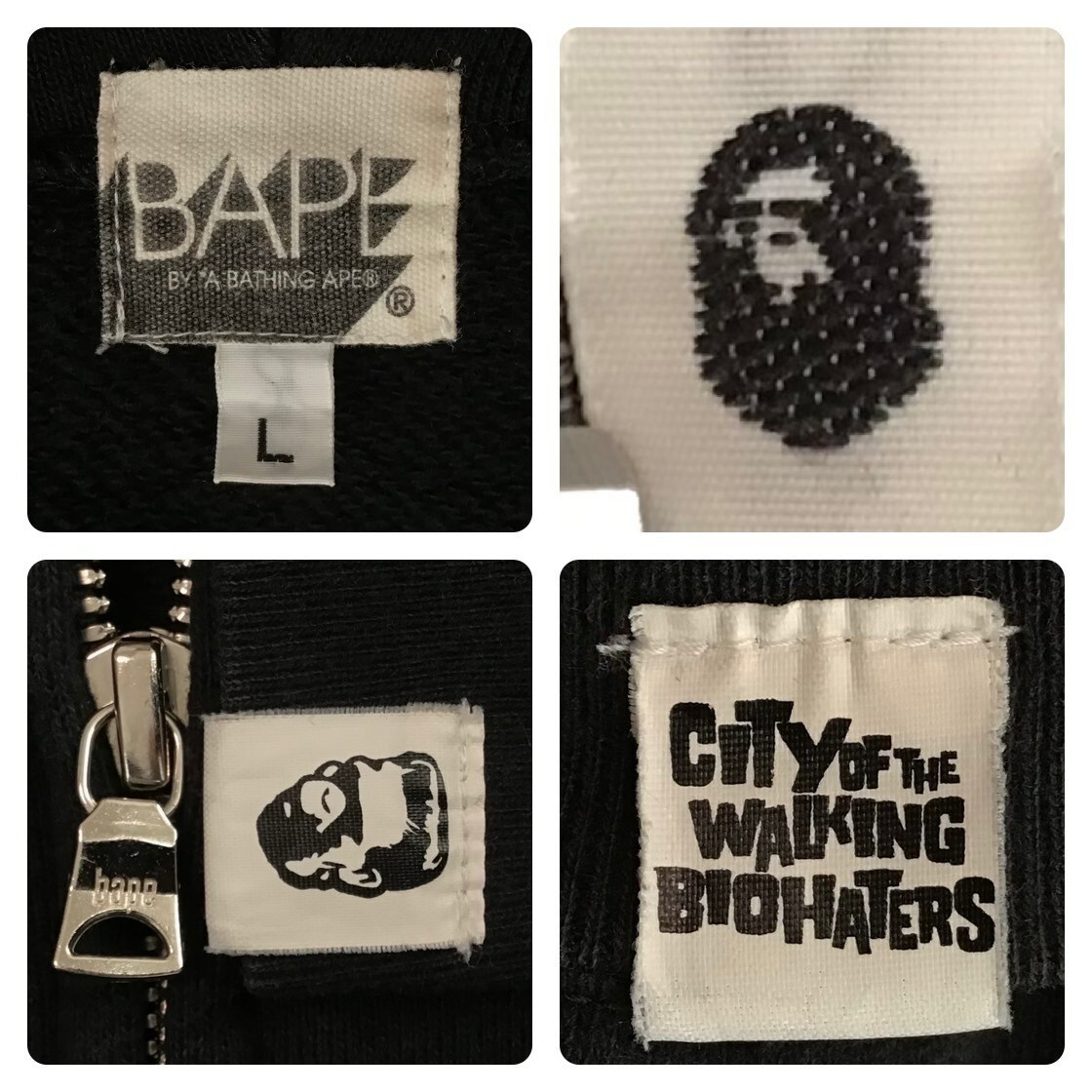 Vintage BAPE Tiger full zip hoodie a bathing ape NIGO Black